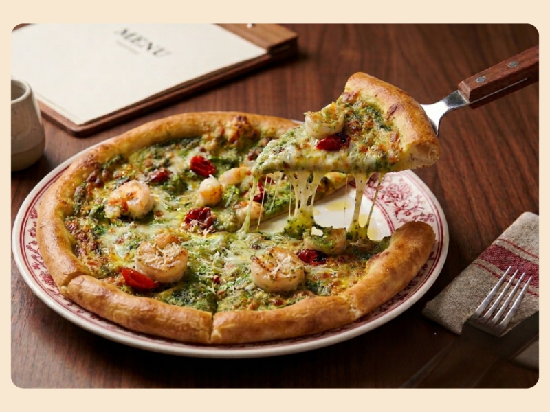 Local Shrimp Pesto Pizza – Pizza Tôm Sốt Pesto bản địa